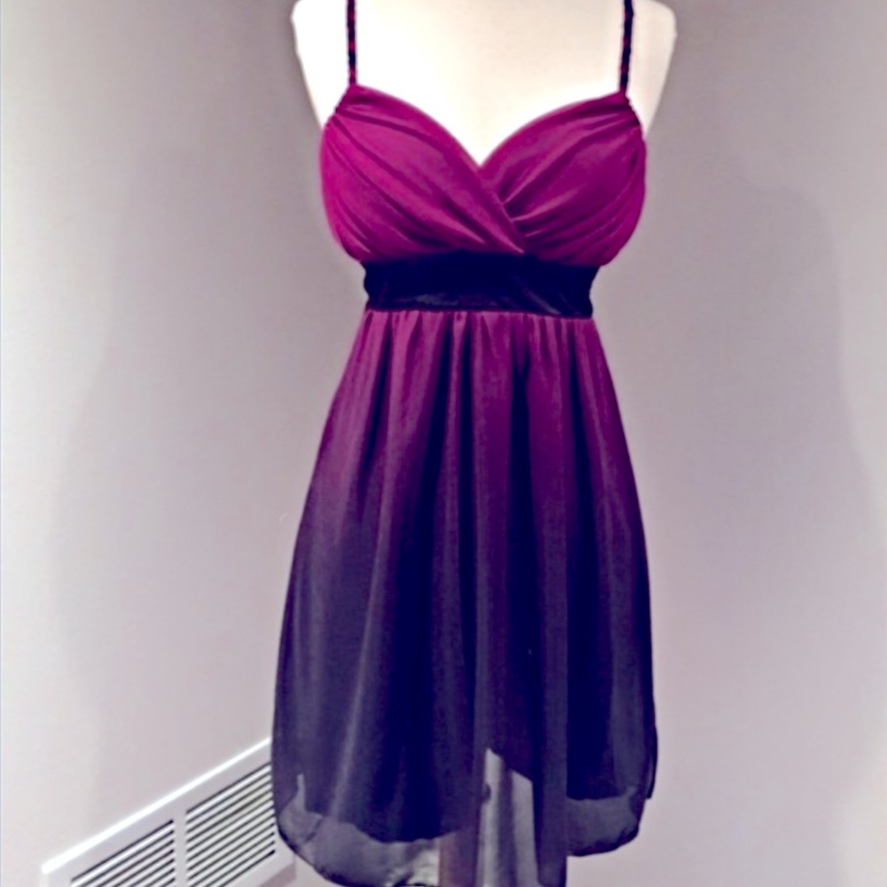 ALYN PAIGE NEW YORK Ombre wine colored dress